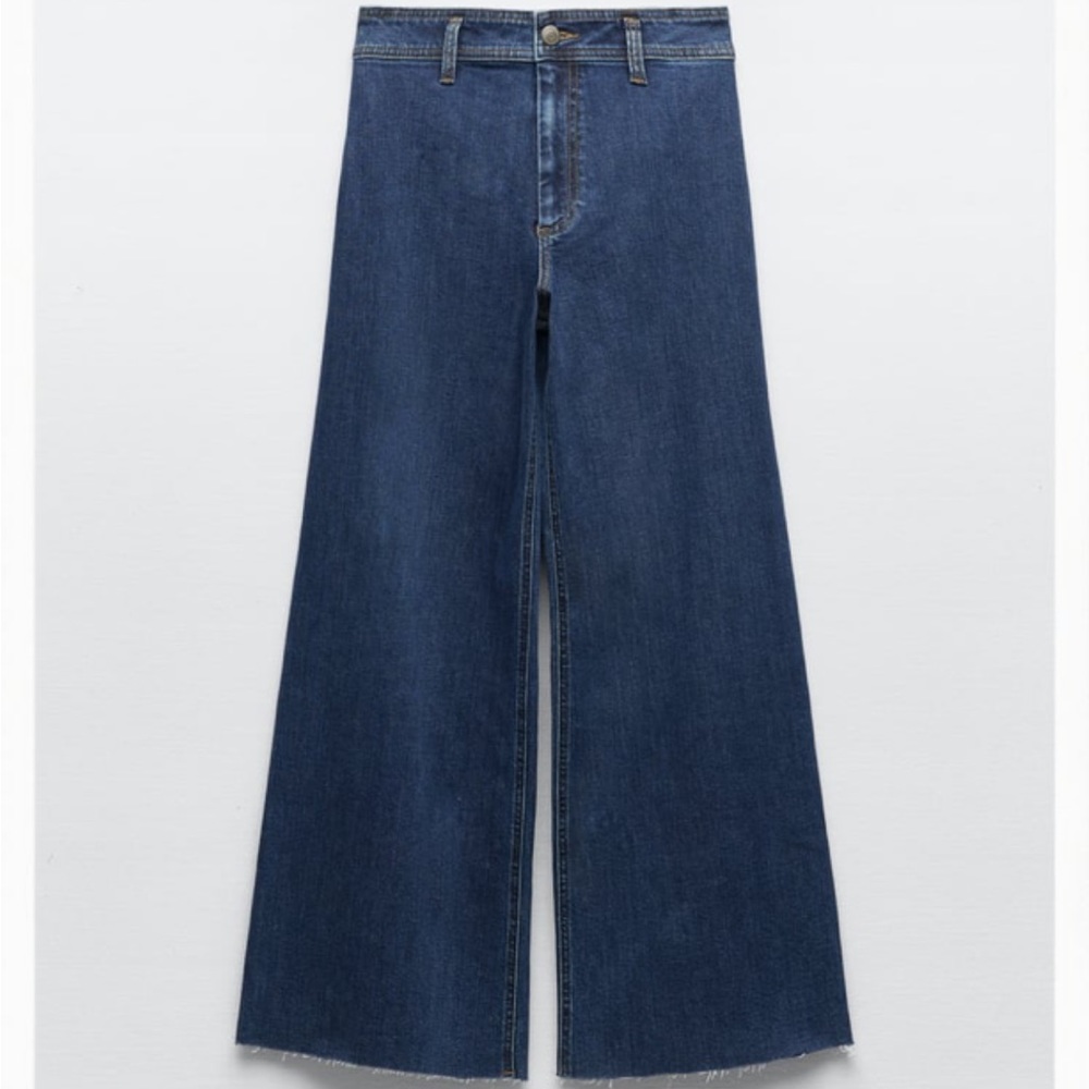 Zara Marine Straight Jeans, wide leg, size 12